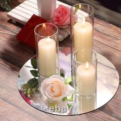 Set of 12 Pillar Candles and Glass Cylinder Vases Clear Cylinder CandleHolder