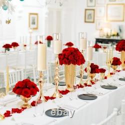 Set of 12 Pillar Candles and Glass Cylinder Vases Clear Cylinder CandleHolder