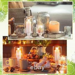 Set of 12 Size 5.5, 7.9, 9.3 Inch Tall Glass Pillar Candle Holders Glass Cylinde