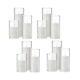 Set Of 12 White Pillar Candles And Glass Cylinder Vases Clear Cylinder Candle