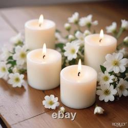 Set of 144 Unscented White Votive Candles Bulk Pack, Clean-Burning