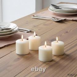 Set of 144 Unscented White Votive Candles Bulk Pack, Clean-Burning