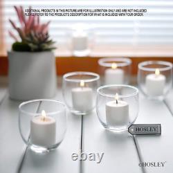 Set of 144 Unscented White Votive Candles Bulk Pack, Clean-Burning