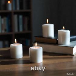 Set of 144 Unscented White Votive Candles Bulk Pack, Clean-Burning