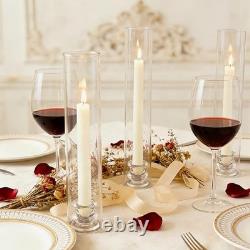 Set of 16 Hurricane Glass Candle Holders, 11.8 in Tall