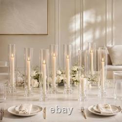 Set of 16 Hurricane Glass Candle Holders, 11.8 in Tall