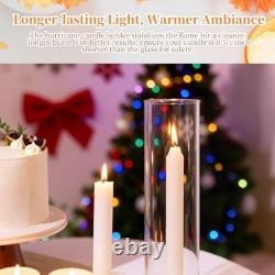 Set of 16 Hurricane Glass Candle Holders, 11.8 in Tall