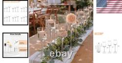 Set of 18 Glass Candle Holders with Stems for Floating Candles Display