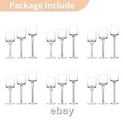Set of 18 Glass Candle Holders with Stems for Floating Candles Display