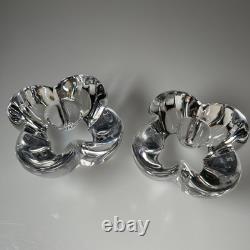 Set of 2 BACCARAT France Crystal Glass DIOMEDE Candlesticks Candle Holders 3.5
