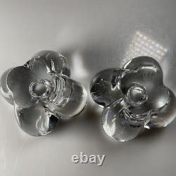 Set of 2 BACCARAT France Crystal Glass DIOMEDE Candlesticks Candle Holders 3.5
