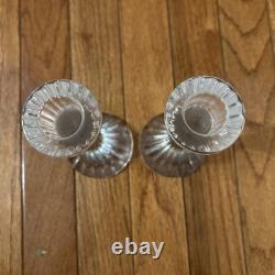 Set of 2 BACCARAT France MASSENA Crystal CANDLESTICK CANDLE HOLDERS Vintage VTG