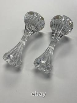 Set of 2 BACCARAT France MASSENA Crystal CANDLESTICK CANDLE HOLDERS Vintage VTG