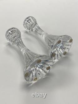 Set of 2 BACCARAT France MASSENA Crystal CANDLESTICK CANDLE HOLDERS Vintage VTG