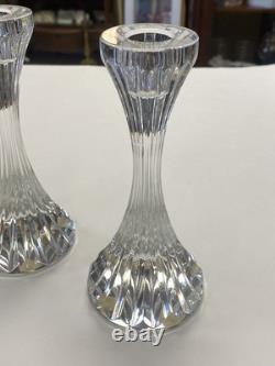 Set of 2 BACCARAT France MASSENA Crystal CANDLESTICK CANDLE HOLDERS Vintage VTG