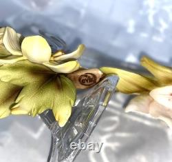 Set of 2 Cevik Floral Candle Holders, Lilies & Daisies, 10.75 tall