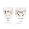 Set Of 2 Classic Inspired Style Etched Glass Candle Holder Decor 10469