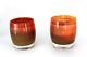 Set Of 2 Glassybaby Handblown Art Glass Candle Holders Striped Jane's Caramel