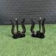 Set Of 2 Rare Mcm Viking Glass Epic Candle Holders Amethyst Plum Candlesticks
