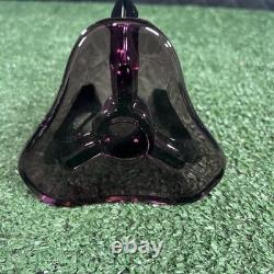 Set of 2 RARE MCM Viking Glass Epic Candle Holders Amethyst Plum Candlesticks