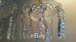 Set of 2 WATERFORD Crystal Candelabra Candlesticks with Bobeches