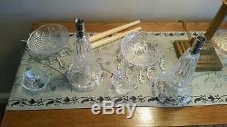 Set of 2 WATERFORD Crystal Candelabra Candlesticks with Bobeches