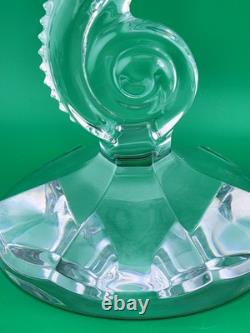 Set of 2 Waterford Crystal Seahorse Candlesticks Pair Candle Holder 11.5 Signed