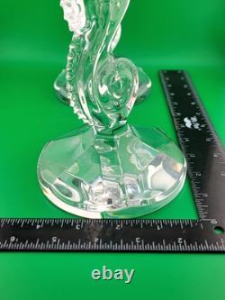 Set of 2 Waterford Crystal Seahorse Candlesticks Pair Candle Holder 11.5 Signed