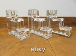 Set of 3 Art Deco Glass Candle Holders from Metropolitan Museum of Art Store