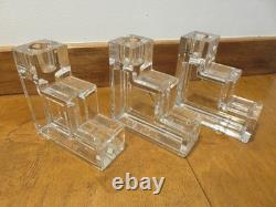 Set of 3 Art Deco Glass Candle Holders from Metropolitan Museum of Art Store