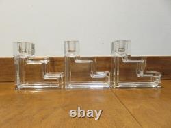 Set of 3 Art Deco Glass Candle Holders from Metropolitan Museum of Art Store