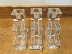 Set of 3 Art Deco Glass Candle Holders from Metropolitan Museum of Art Store