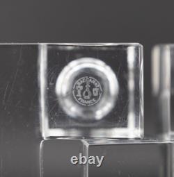 Set of 3 Baccarat Cubist Cube Candlestick Holders