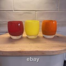 Set of 3 Glassy Baby Candle Holders