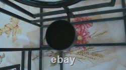 Set of 3 Iron & Glass Votive Candle Holders Black Metal Magnified Panels