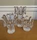 Set Of 3 Kosta Boda Sunflower Candle Holders Goran Warff Sweden Mcm Glass