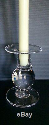 Set of 3 Simon Pearce Hartland Pattern Glass 3 Ball Candlesticks