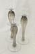 Set Of 3 Smokey Gray Hand Blown Glass Polish Glass Candle Stands 16, 14 & 12