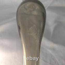 Set of 3 Smokey Gray Hand Blown Glass Polish Glass candle Stands 16, 14 & 12