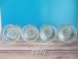 Set of 4 Iittala Festivo Clear Glass Textured Candle Holders Finland 6 Tall