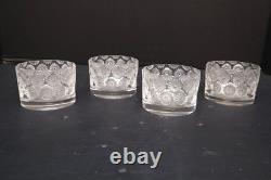 Set of 4 LALIQUE RARE Napsbury Votive Tea Light Candle Holders