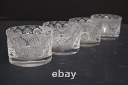 Set of 4 LALIQUE RARE Napsbury Votive Tea Light Candle Holders