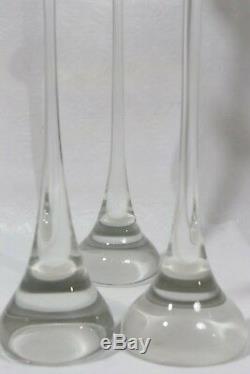 Set of 4 Rosenthal Bjorn Wiinblad Glass Smokey Tulip Weighted Candlesticks