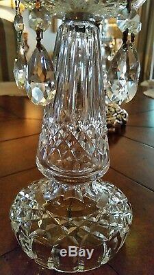 Set of 4 WATERFORD Crystal Candelabra Candlesticks with Bobeches