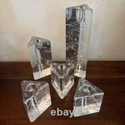 Set of 5 Iittala Arkipelago Finland Clear Glass Candle Holders Timo Sarpaneva