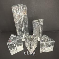 Set of 5 Iittala Arkipelago Finland Clear Glass Candle Holders Timo Sarpaneva