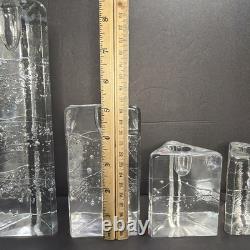 Set of 5 Iittala Arkipelago Finland Clear Glass Candle Holders Timo Sarpaneva