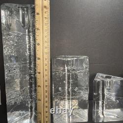 Set of 5 Iittala Arkipelago Finland Clear Glass Candle Holders Timo Sarpaneva
