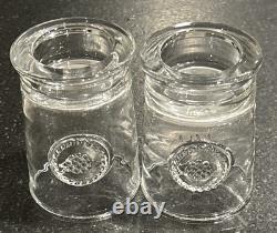 Set of 6 Juliska Berry and Thread Glass Votives / Tea Light Holders