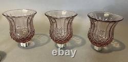 Set of 6 Vintage Amethyst Pressed Glass Candle Holder Cups